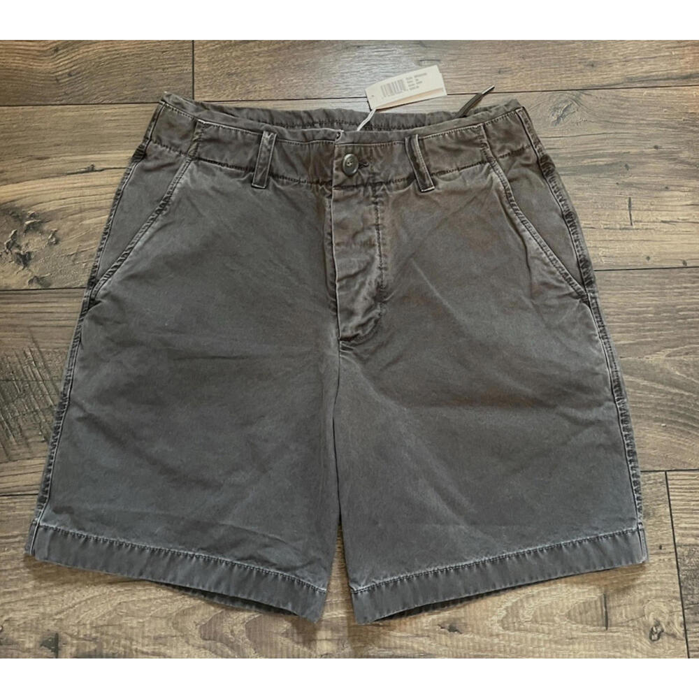 NWT $265 James Perse Charcoal Gray Button Fly Drawstring Shorts 28